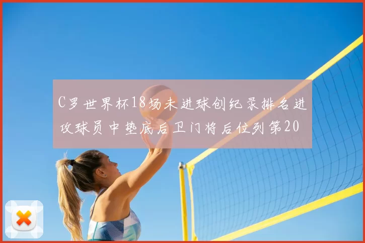 C罗世界杯18场未进球创纪录排名进攻球员中垫底后卫门将后位列第20